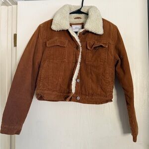 Corduroy Fuzzy cropped urban outfitters jacket